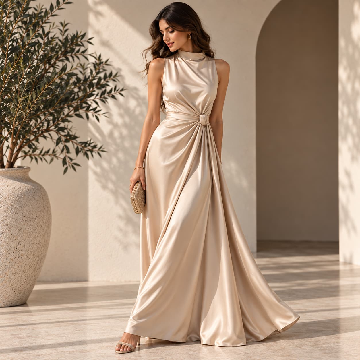 ChatGPT Image Sep 13, 2026, 07_01_01 AM Satin Flow Maxi Dress - الصورة 1